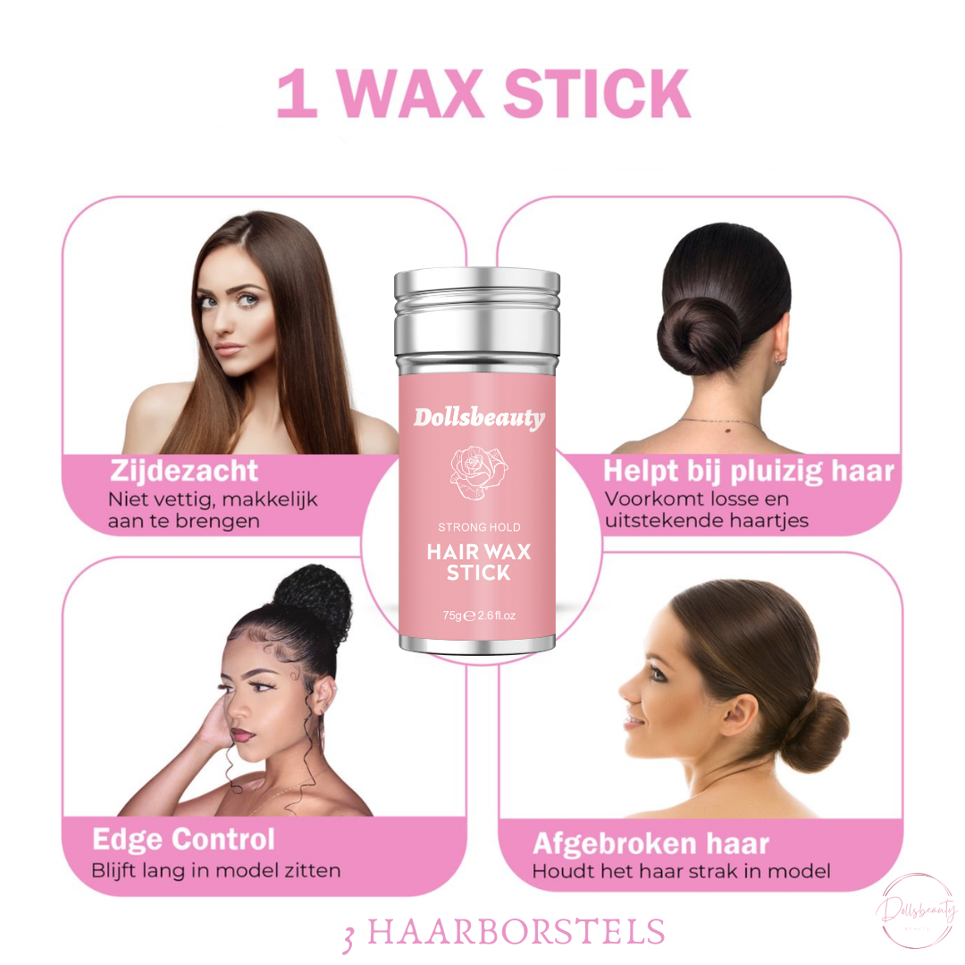 Professionele haar styling extra strong kam set met wax stick Dollsbeauty 3 stuks
