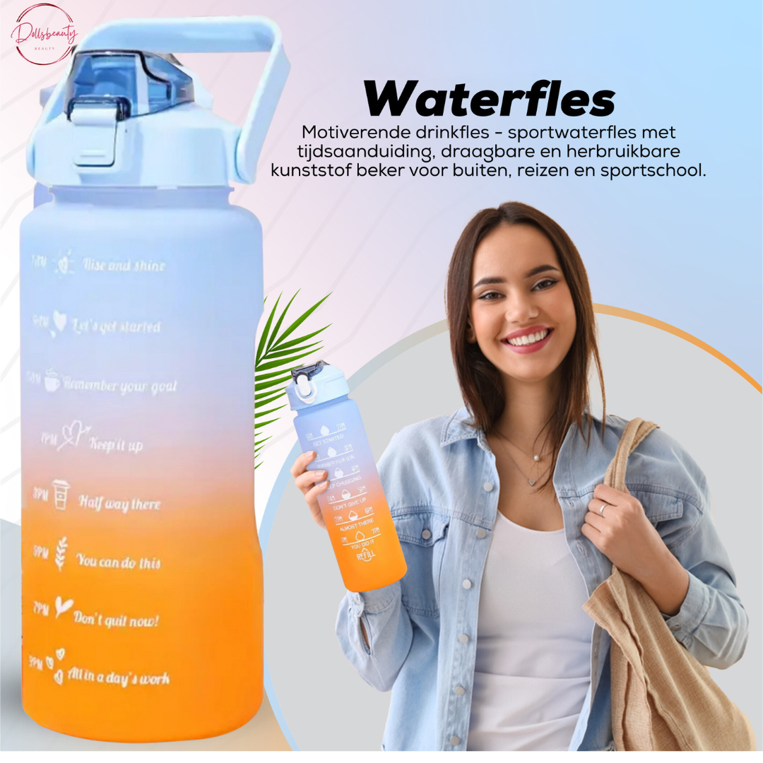 2 liter Motivatie Waterfles met Tijdmarkering