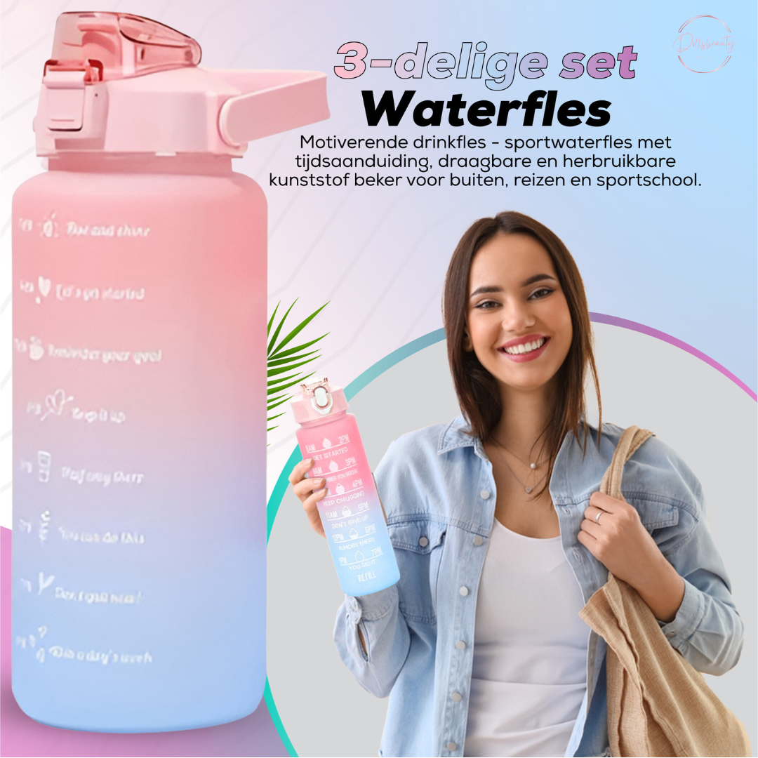 2 liter Motivatie Waterfles met Tijdmarkering