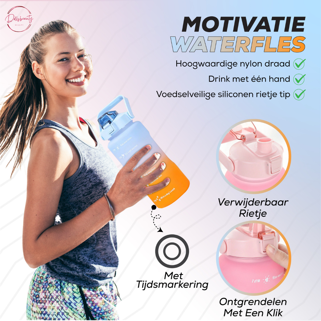 2 liter Motivatie Waterfles met Tijdmarkering