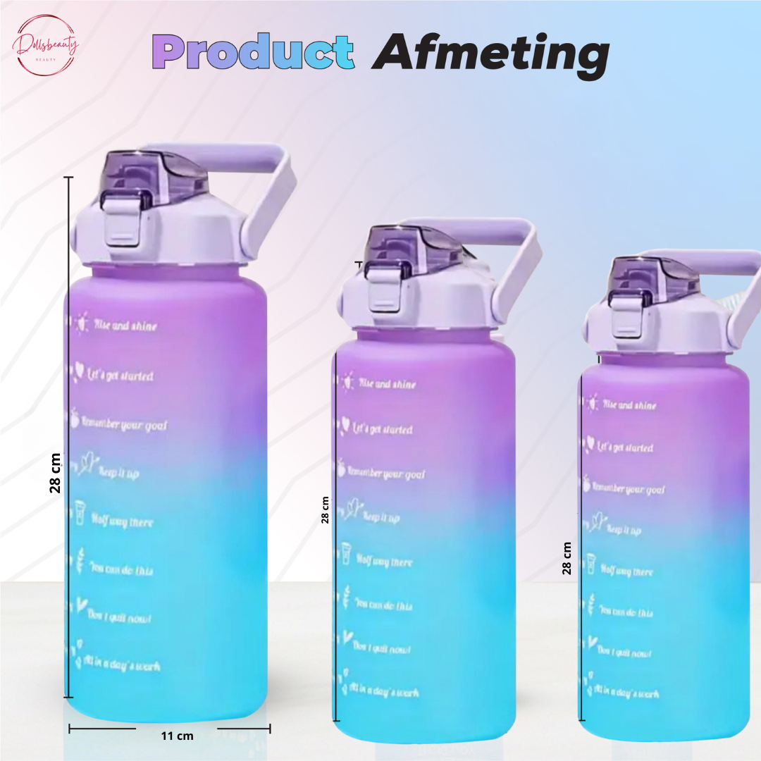 2 liter Motivatie Waterfles met Tijdmarkering