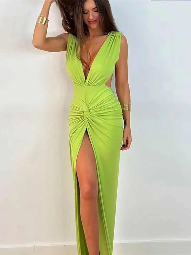 Ruches jurk Met V-Neck