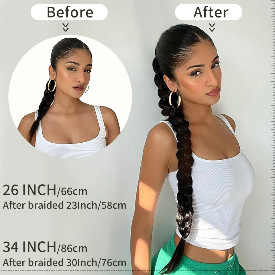 Luxe Braided Ponytail Haar Extensions