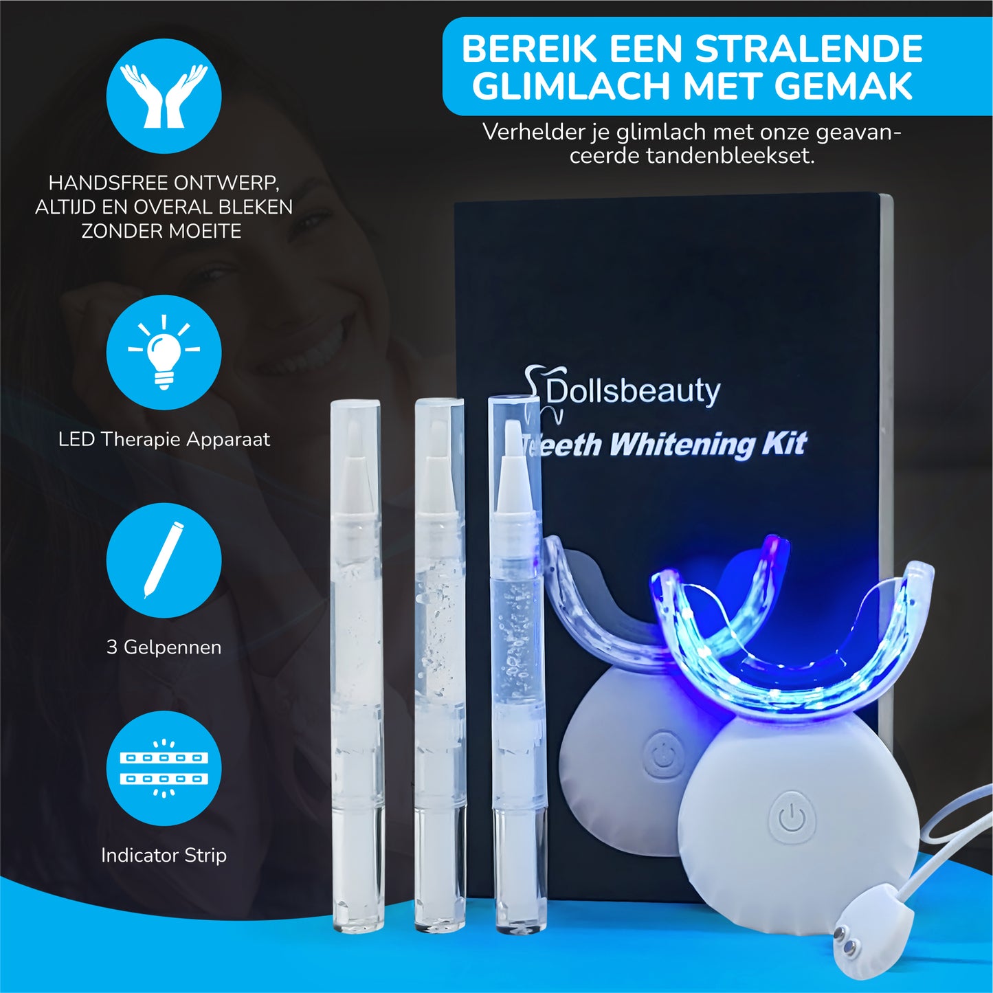 Tandenbleekset Compleet Met Led UV GEL