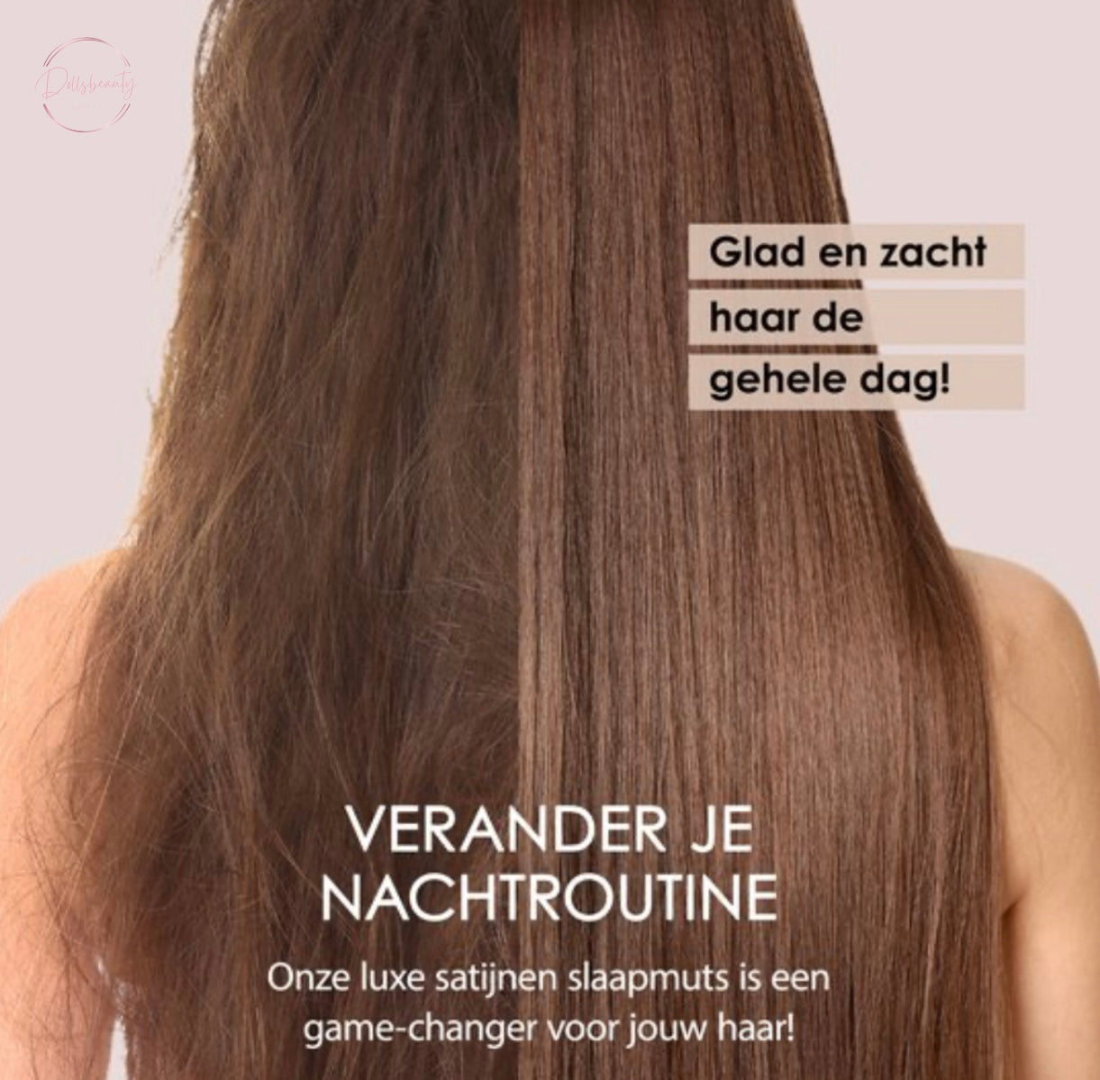 Luxe Satijnen Slaapmuts – 2 Stuks | Elastische Hoofdband met Lange Strikken