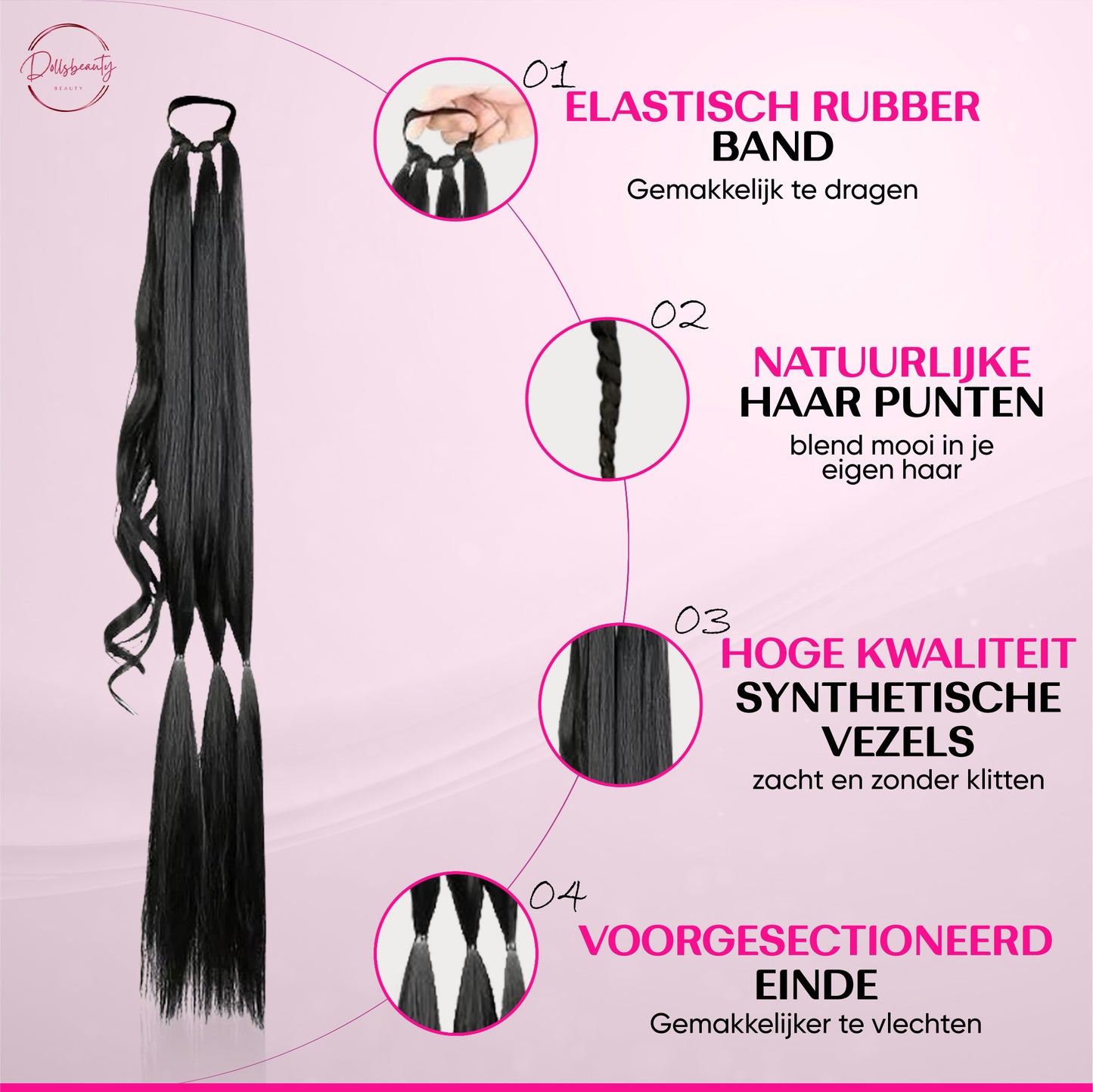 Luxe Braided Ponytail Haar Extensions
