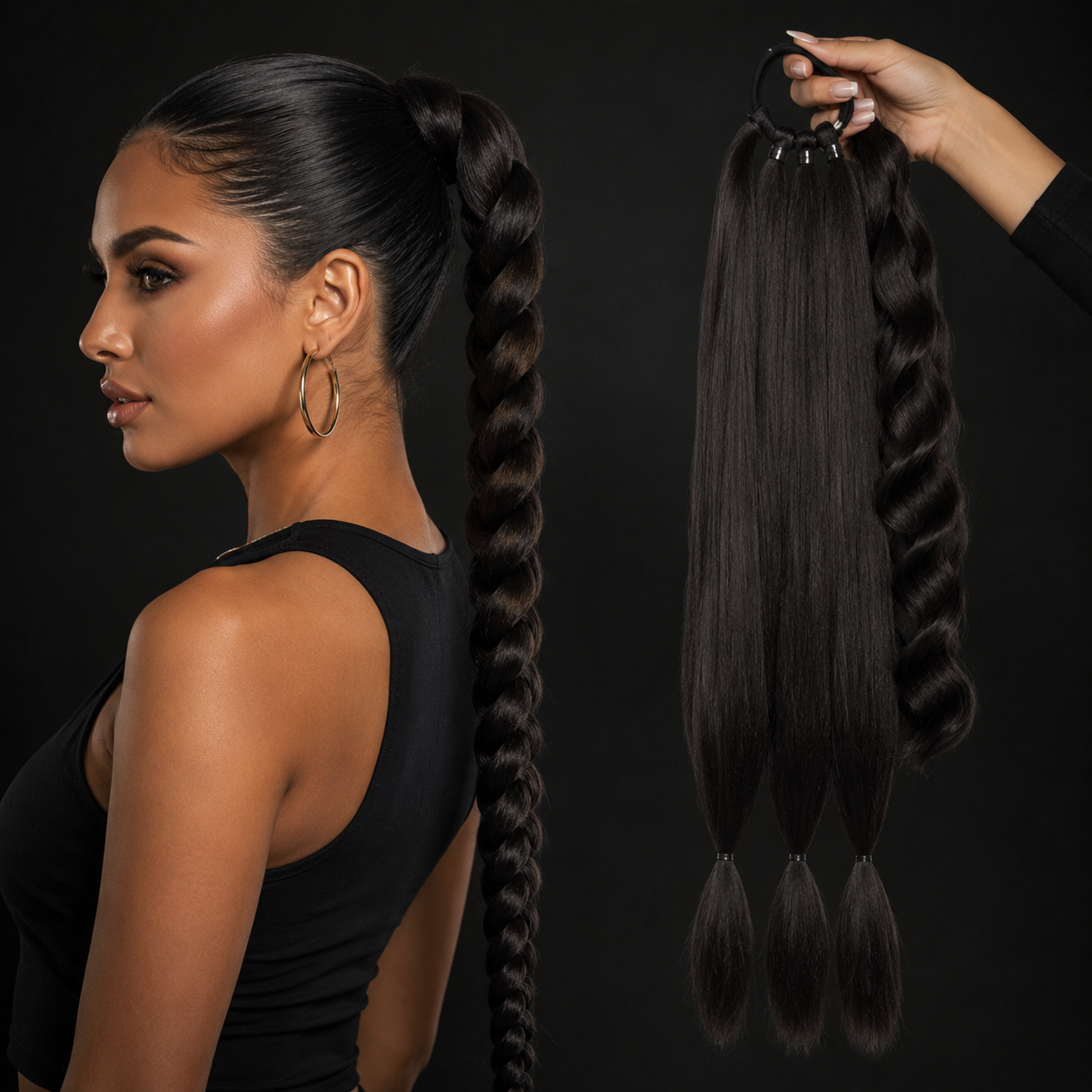 Luxe Braided Ponytail Haar Extensions