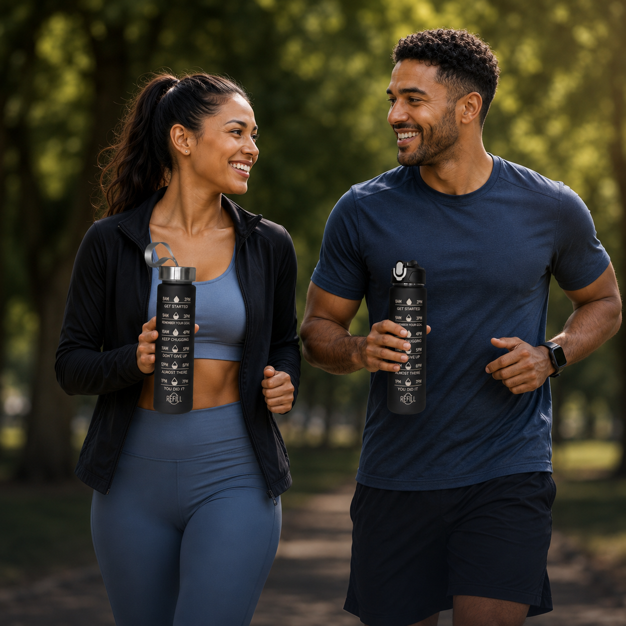 2 Liter Drinkfles Motivatie Waterfles Met Tijdmarkering - 3 Stuks