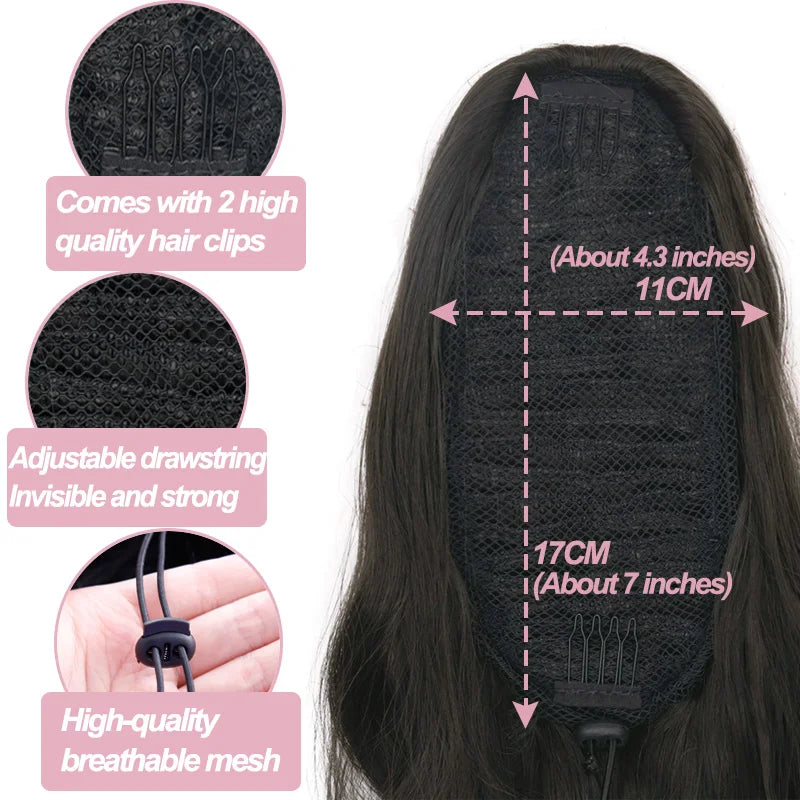 Synthetic Long Body Wavy Ponytail  Hair Extension Clip