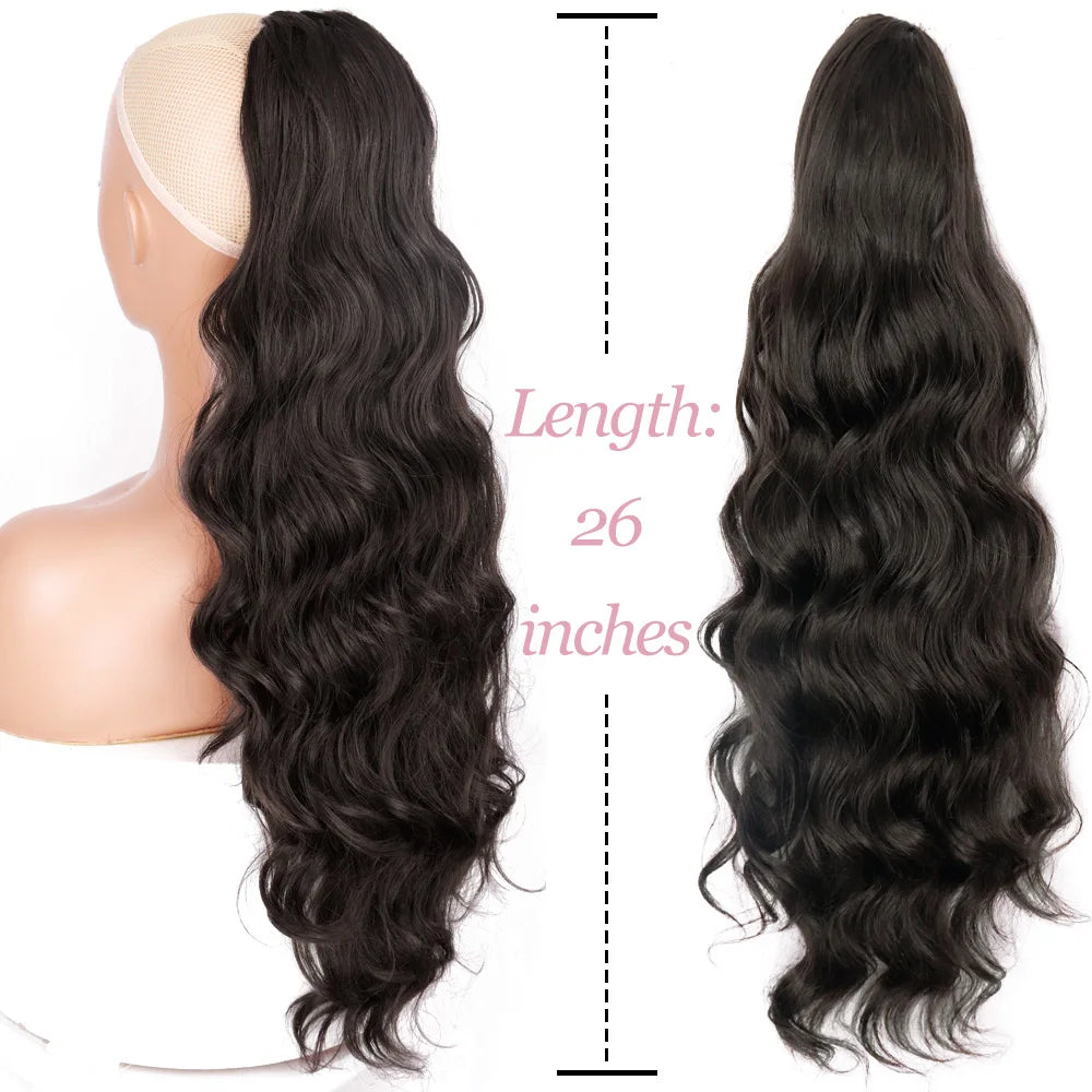 Synthetic Long Body Wavy Ponytail  Hair Extension Clip