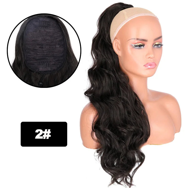 Synthetic Long Body Wavy Ponytail  Hair Extension Clip