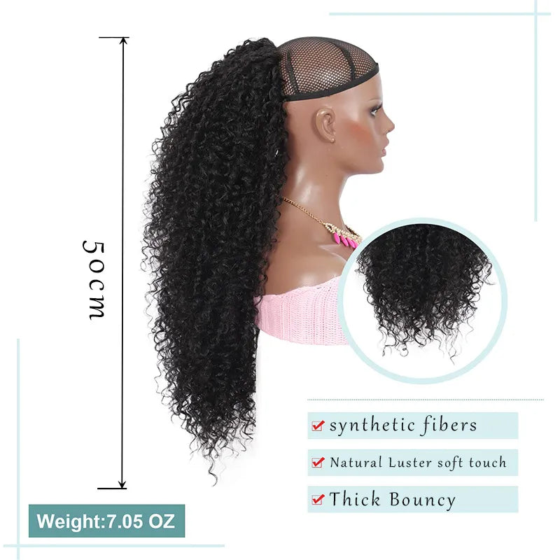 Afro Kinky Curly Hair Pieces Synthetic Heat Resistant