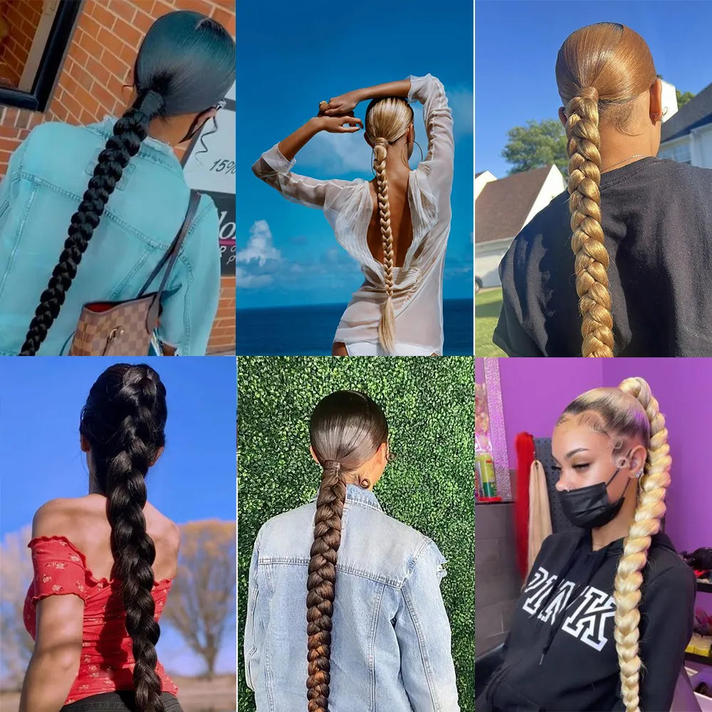 Ponytail Extensions Synthetic Boxing Braids Ponytail