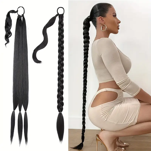 Ponytail Hair Extensions - Braided Ponytail Synthetic - Long Natural looking Braid