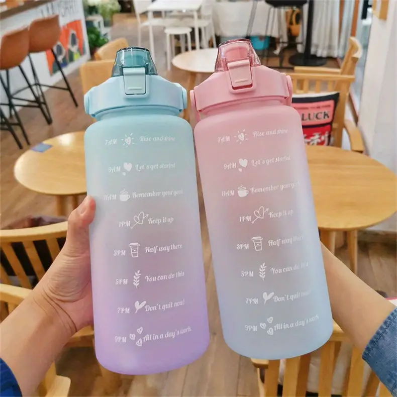 2 liter Motivatie Waterfles met Tijdmarkering