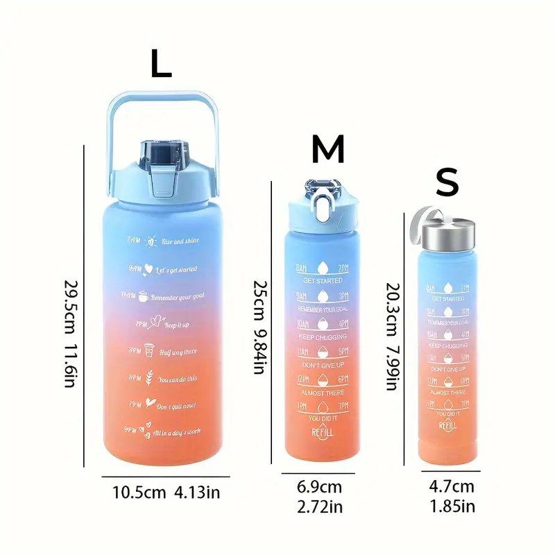 Waterbottle 2 liter inclusief tijdsmarkering - 3 stuks