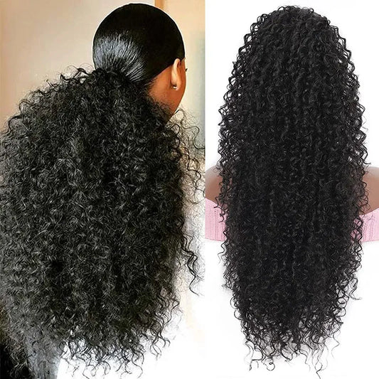 Afro Kinky Curly Hair Pieces Synthetic Heat Resistant